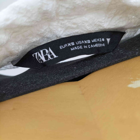 ザラ ZARA クロップドカットワークシャツブラウス バックオープン レディース import:XS