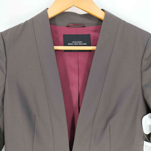 ユナイテッドアローズグリーンレーベルリラクシング UNITED ARROWS green label relaxing 手洗い可能 カチリラ D ノーラペル ジャケット レディース 36