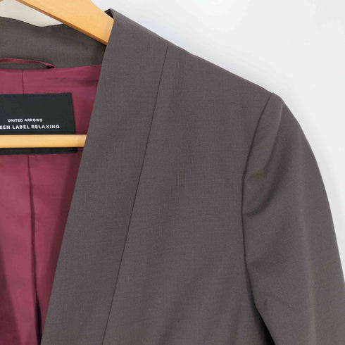 ユナイテッドアローズグリーンレーベルリラクシング UNITED ARROWS green label relaxing 手洗い可能 カチリラ D ノーラペル ジャケット レディース 36