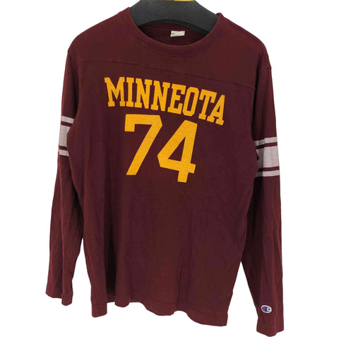 チャンピオン Champion フットボールナンバリングL/S TEE メンズ import:L