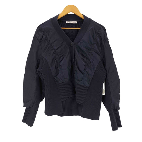 ザラ ZARA コントラストニットカーディガン レディース import:M