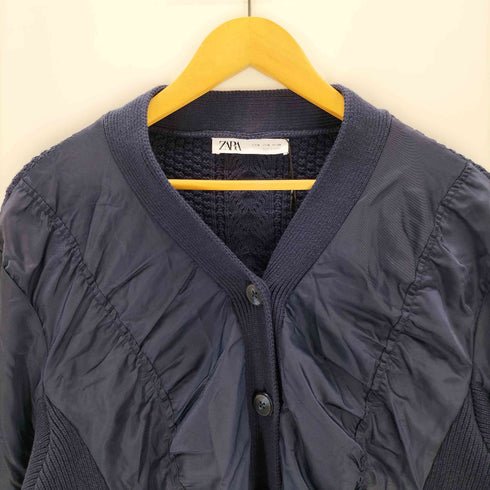 ザラ ZARA コントラストニットカーディガン レディース import:M