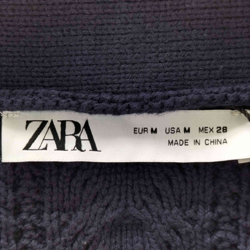ザラ ZARA コントラストニットカーディガン レディース import:M