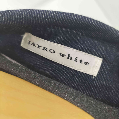 JAYRO WHITE ライダースデニムクロップドジャケット レディース