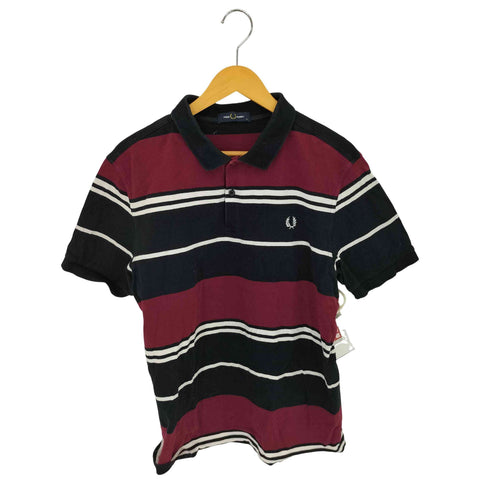 フレッドペリー FRED PERRY 月桂樹刺繍 マルチボーダー S/S ポロシャツ 鹿の子 メンズ JPN:XL