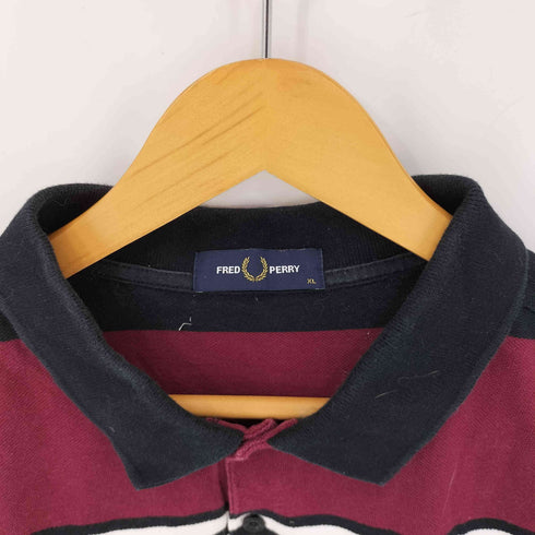 フレッドペリー FRED PERRY 月桂樹刺繍 マルチボーダー S/S ポロシャツ 鹿の子 メンズ JPN:XL