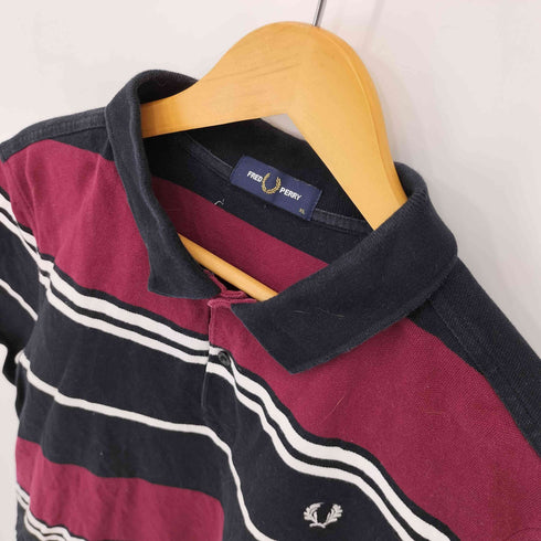 フレッドペリー FRED PERRY 月桂樹刺繍 マルチボーダー S/S ポロシャツ 鹿の子 メンズ JPN:XL