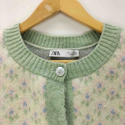 ザラ ZARA 花柄 クルーネックカーディガン レディース JPN:L