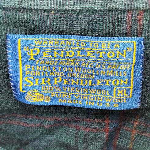 ペンドルトン PENDLETON 70s USA製 ウールボタンダウンチェックシャツ メンズ import:XL