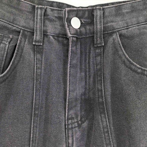 ブラックデニムカーゴパンツ レディース JPN:M