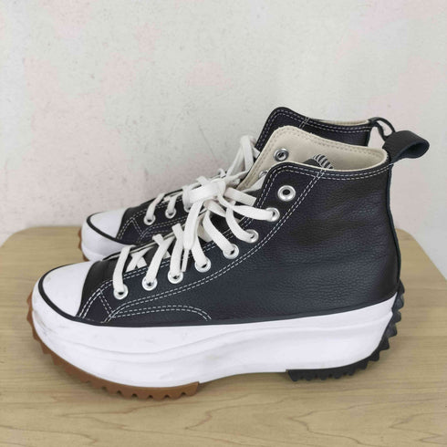 コンバース CONVERSE RUN STAR HIKE BLACK LEATHER HI CUT メンズ JPN:25.5