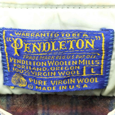 ペンドルトン PENDLETON 70s USA製 ウールチェックシャツ メンズ import:L