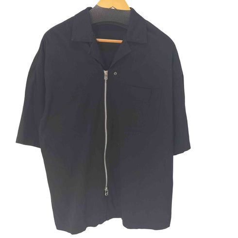 ズッカ ZUCCa コーティングジャージィー ジップアップ オープンカラーシャツ ジップシャツジャケット メンズ JPN:M