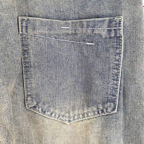 ダメージデニムストレートパンツ レディース JPN:M