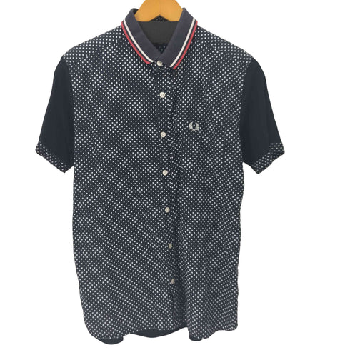 フレッドペリー FRED PERRY ロゴ刺繍 ドット柄 切替S/Sシャツ メンズ JPN:M
