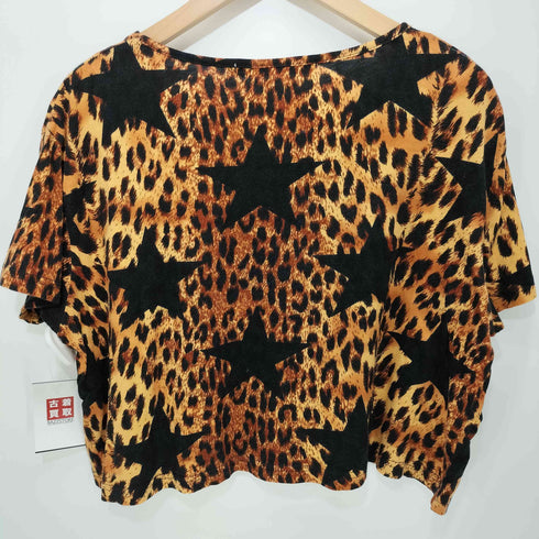 ジョイリッチ JOYRICH Y2K レオパード柄スタープリントショート丈Tシャツ レディース S