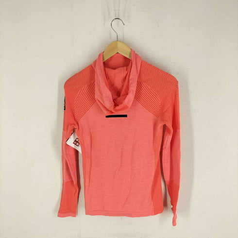 アディダス adidas WOMENS RUNNING CLIMAHEAT HOOD TEE L/S SHIRT ORANGE サムホール レディース JPN:XL