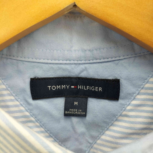 トミーヒルフィガー TOMMY HILFIGER ロゴ刺繍ストライプ柄ボタンダウンシャツ メンズ M