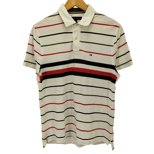 トミーヒルフィガー TOMMY HILFIGER マルチカラ―ボーダー柄ポロシャツ メンズ M