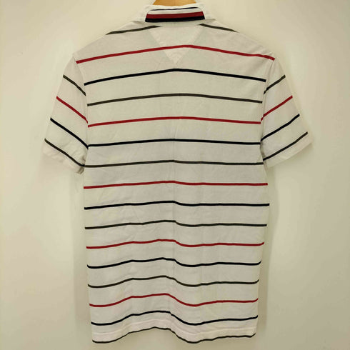 トミーヒルフィガー TOMMY HILFIGER マルチカラ―ボーダー柄ポロシャツ メンズ M