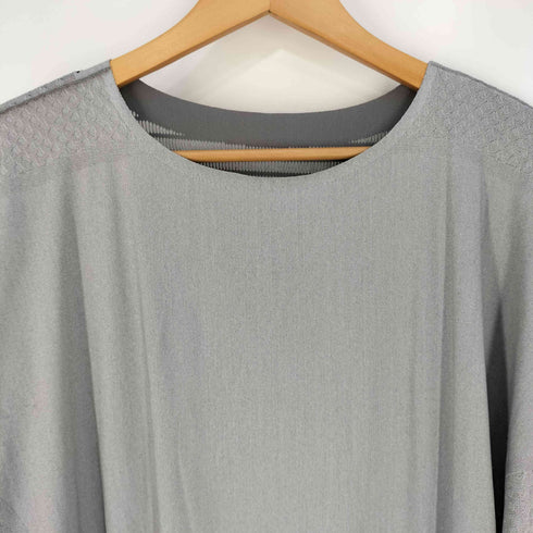 プリーツプリーズイッセイミヤケ PLEATS PLEASE ISSEY MIYAKE メッシュ スイッチング オーバーサイズニットTシャツ レディース JPN:3