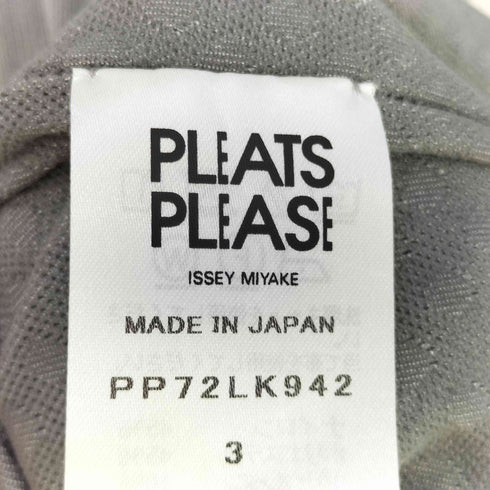 プリーツプリーズイッセイミヤケ PLEATS PLEASE ISSEY MIYAKE メッシュ スイッチング オーバーサイズニットTシャツ レディース JPN:3