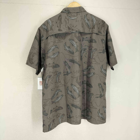 クラフトアンドバロー Croft&Barrow フィッシュデザイン半袖シャツ メンズ JPN:L