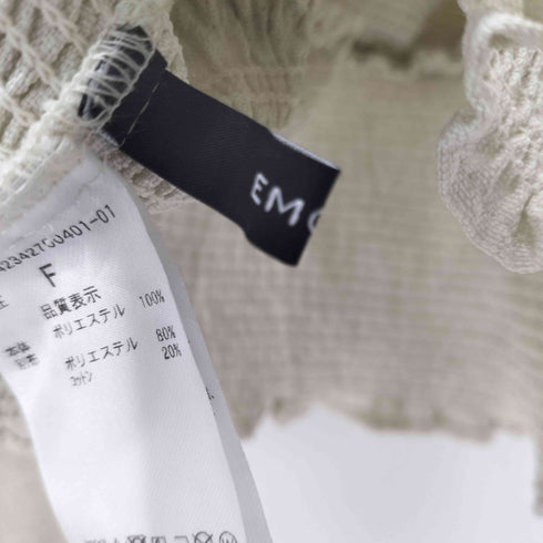 エモダ EMODA 23AW SHIRRING MINI TOP シャーリングクロップドトップ レディース FREE