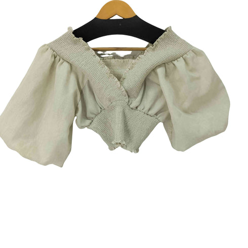 エモダ EMODA 23AW SHIRRING MINI TOP シャーリングクロップドトップ レディース FREE