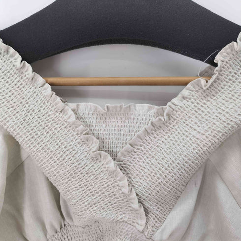 エモダ EMODA 23AW SHIRRING MINI TOP シャーリングクロップドトップ レディース FREE
