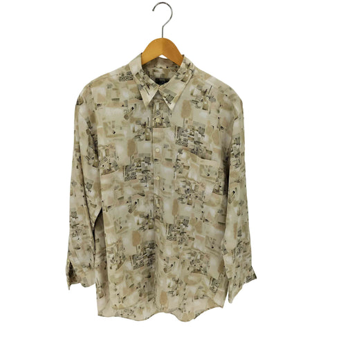 ユニクロ UNIQLO 80-90S 総柄ポリシャツ 緑タグ メンズ JPN:L