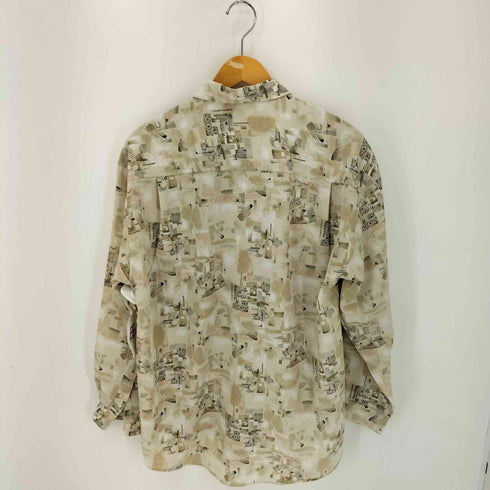 ユニクロ UNIQLO 80-90S 総柄ポリシャツ 緑タグ メンズ JPN:L