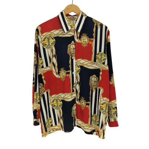 ベルタボーノ BELTA BUONO NORD WEST MARICNE 総柄 金ボタン L/S シャツ レディース