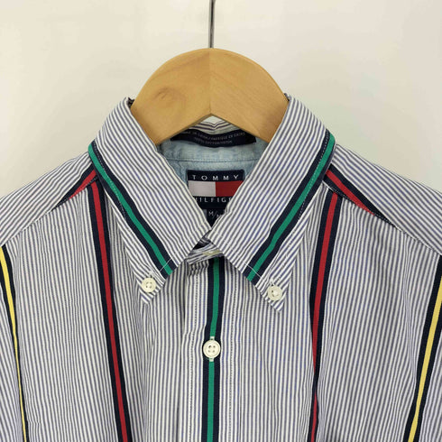 トミーヒルフィガー TOMMY HILFIGER ストライプ ボタンダウン S/S シャツ メンズ import:M