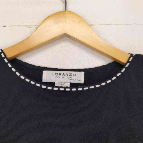 LORANZO MADE IN ITALY レーヨンステッチデザインS/S ニット レディース