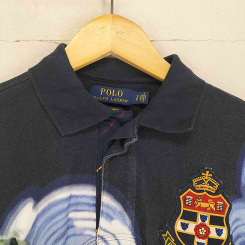 ポロラルフローレン POLO RALPH LAUREN CUSTOM SLIM FIT ベアー全面プリントS/S ポロシャツ メンズ JPN:S
