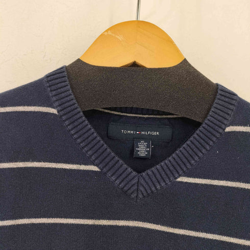 トミーヒルフィガー TOMMY HILFIGER Vネック ボーダーニット メンズ JPN:XS