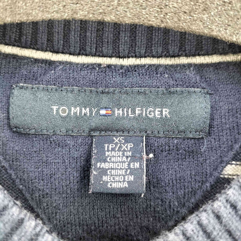 トミーヒルフィガー TOMMY HILFIGER Vネック ボーダーニット メンズ JPN:XS