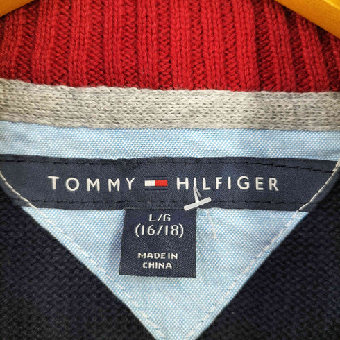トミーヒルフィガー TOMMY HILFIGER ハーフジップ コットンニット レディース L/G(16/18)