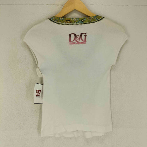 ディーアンドジー D&G 00S リボン装飾 Vネックカットソー レディース JPN:S