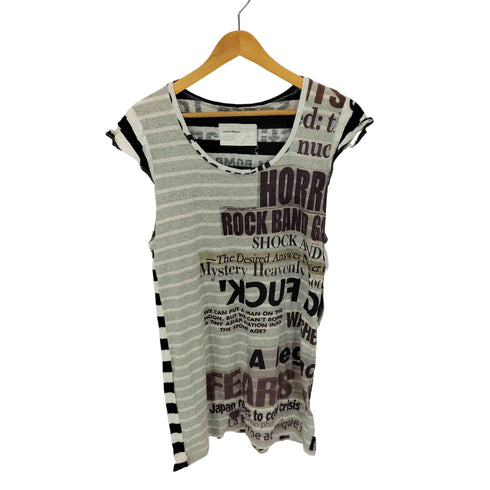 ノゾミイシグロ NOZOMI ISHIGURO ペーパープリント ノースリーブ ミニワンピース Y2K レディース ONE SIZE