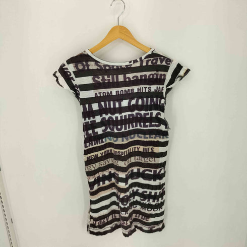 ノゾミイシグロ NOZOMI ISHIGURO ペーパープリント ノースリーブ ミニワンピース Y2K レディース ONE SIZE