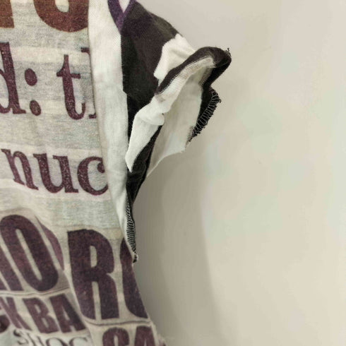 ノゾミイシグロ NOZOMI ISHIGURO ペーパープリント ノースリーブ ミニワンピース Y2K レディース ONE SIZE