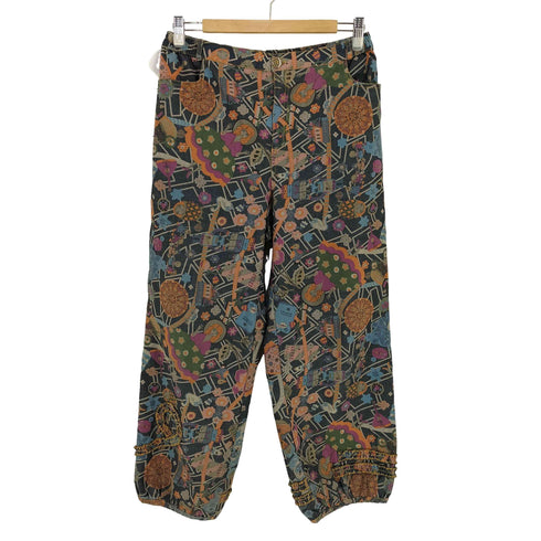 裾フリル レトロ ストレートパンツ レディース