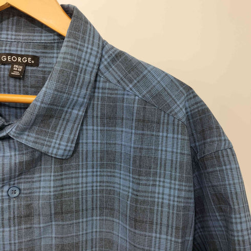 ジョージズ GEORGE 80-90s バングラデシュ製 チェック柄 ショートスリーブシャツ メンズ 2XL