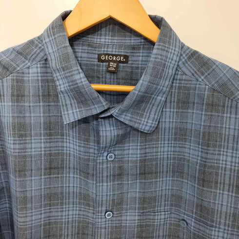 ジョージズ GEORGE 80-90s バングラデシュ製 チェック柄 ショートスリーブシャツ メンズ 2XL