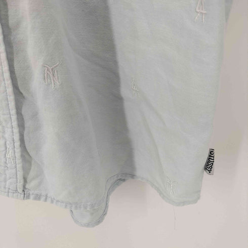 ステューシー Stussy 00S ロゴ刺繍 ワンポケット半袖シャツ stussy AUTHENTIC LA NY メンズ import:S