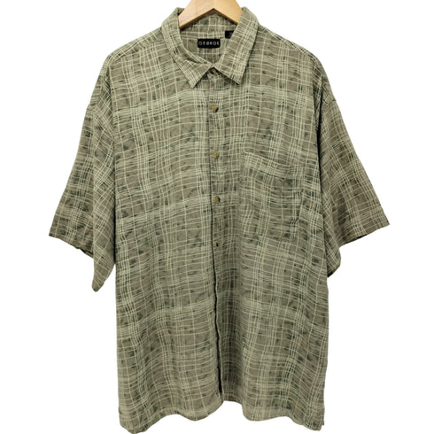 ジョージズ GEORGE 80-90s シルク混 総柄 ショートスリーブシャツ メンズ 2XL