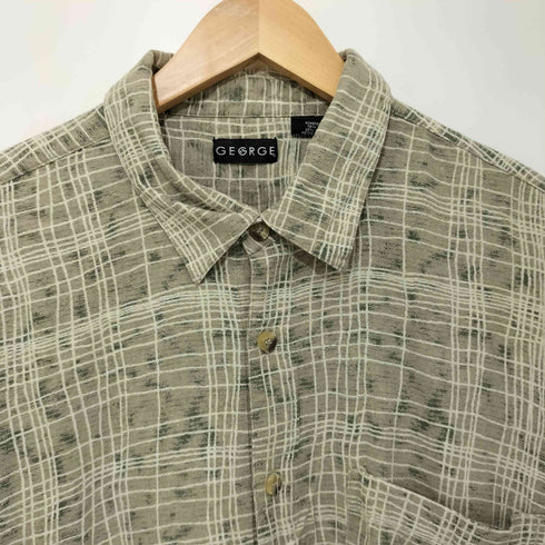 ジョージズ GEORGE 80-90s シルク混 総柄 ショートスリーブシャツ メンズ 2XL