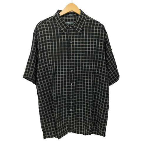 ライルアンドスコット LYLE&SCOTT 80-90s チェック柄 シルク混 バンブー混 ショートスリーブシャツ メンズ import:L